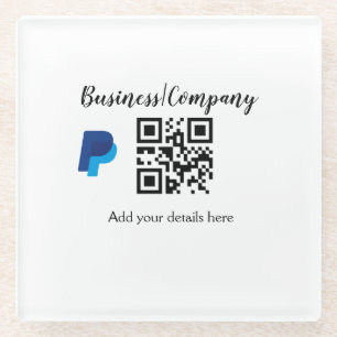 Einfache Unternehmenswebsite Barcode QR Name hinzu Glasuntersetzer