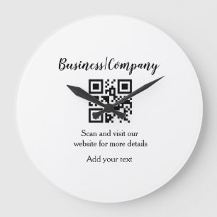 Einfache Unternehmenswebsite Barcode QR Name hinzu Große Wanduhr