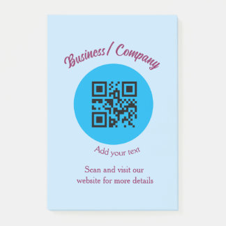 Einfache Unternehmenswebsite Barcode QR Name hinzu Post-it Klebezettel