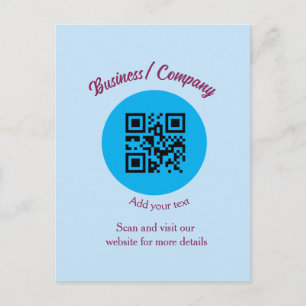 Einfache Unternehmenswebsite Barcode QR Name hinzu Postkarte