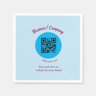 Einfache Unternehmenswebsite Barcode QR Name hinzu Serviette
