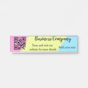 Einfache Unternehmenswebsite Barcode QR Name hinzu Türschild