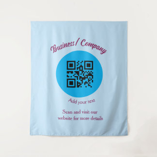 Einfache Unternehmenswebsite Barcode QR Name hinzu Wandteppich