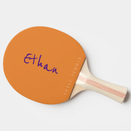 Einfache Unterschrift für orange Tischtennis Schläger