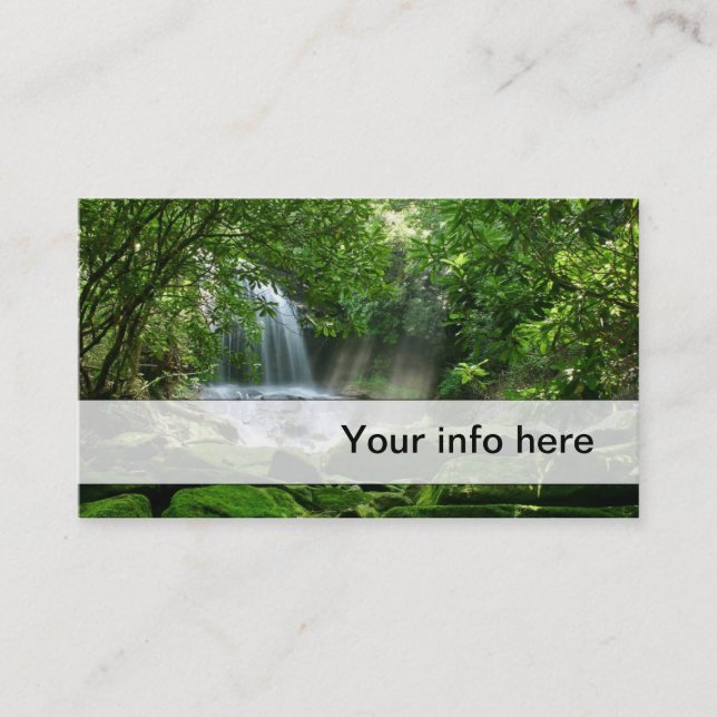 Einfache üppige Wasserfall-Visitenkarte Visitenkarte (Vorderseite)