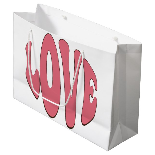 Einfache, urbane, moderne, coole Design-Liebe Große Geschenktüte (Vorderseite Schrägansicht)