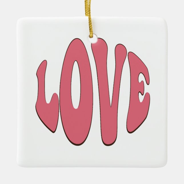 Einfache, urbane, moderne, coole Design-Liebe Keramikornament (Vorderseite)