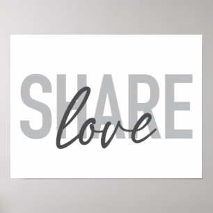 Einfache, urbane, trendige, moderne Art Share Lieb Poster