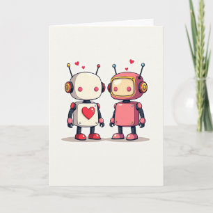 Einfache Valentinsroboter-Karte Karte