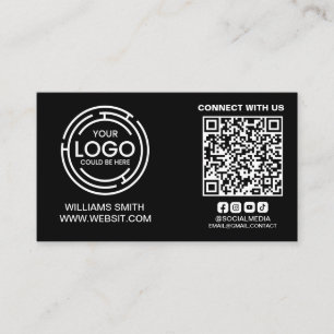 Einfache Verbindung mit dem Qr-Code-Logo für Socia Visitenkarte