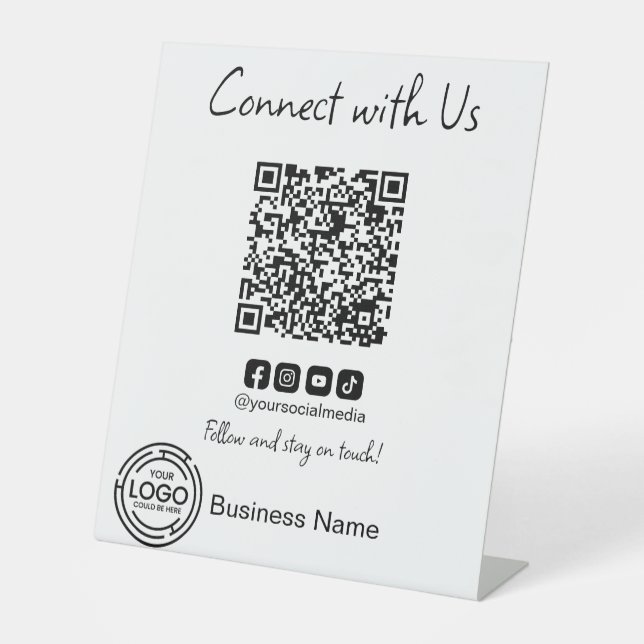 Einfache Verbindung mit QR Code Business Sockelschild (Vorderseite)