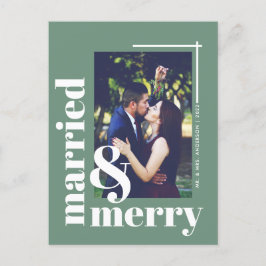 Einfache Verheiratete und fröhliche Weihnachtsferi Postkarte