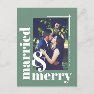 Einfache Verheiratete und fröhliche Weihnachtsferi Postkarte
