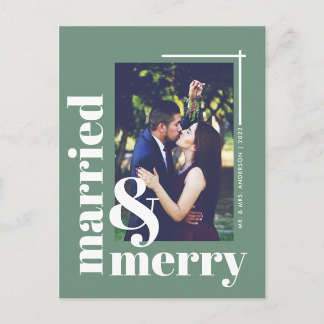 Einfache Verheiratete und fröhliche Weihnachtsferi Postkarte (Vorderseite)