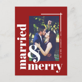 Einfache Verheiratete und fröhliche Weihnachtsferi Postkarte