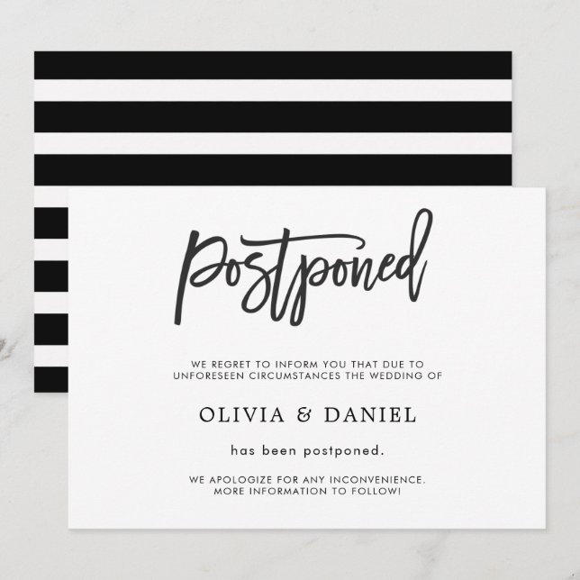 Einfache verspätete Hochzeitskarte Einladung (Vorne/Hinten)