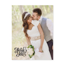 Einfache vertikale Hochzeit Vielen Dank Postcard E
