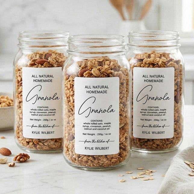 Einfache Vertikale Selbstgemachte Granola-Etikette (Von Creator hochgeladen)