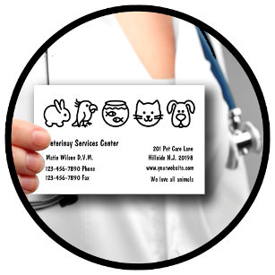 Einfache Veterinär-Visitenkarten Visitenkarte