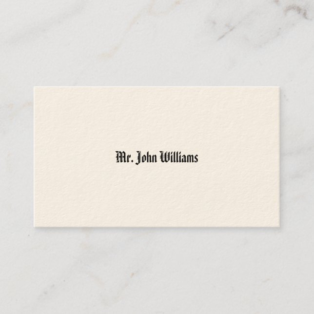 Einfache Viktorianische Calling Cards Telefonnummerkarte (Vorderseite)