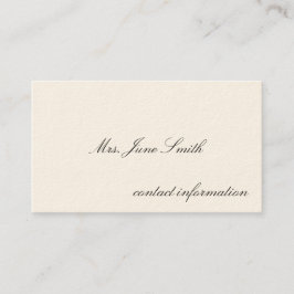 Einfache Viktorianische Calling Cards Telefonnummerkarte