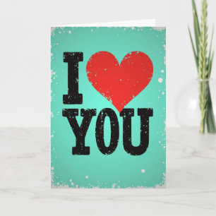 Einfache Vintage-I-Love-You-Karte Karte