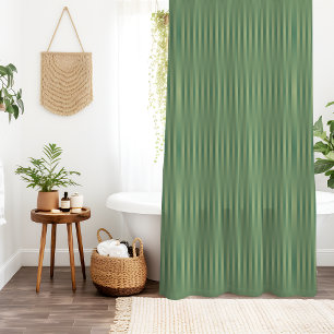 Einfache Vintage Olive Sage Grüne Streifen Duschvorhang
