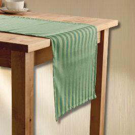 Einfache Vintage Olive Sage Grüne Streifen Kurzer Tischläufer