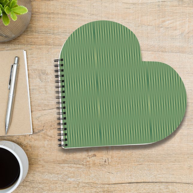 Einfache Vintage Olive Sage Grüne Streifen Notizbuch (Von Creator hochgeladen)