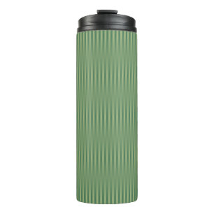 Einfache Vintage Olive Sage Grüne Streifen Thermosbecher
