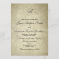Einfache Vintage Papierhochzeit des Monogramm-|