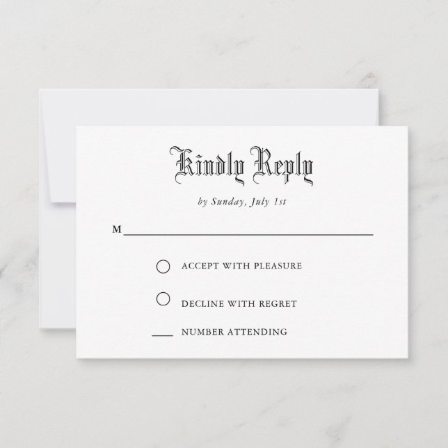 Einfache Vintage RSVP-Karte RSVP Karte (Vorderseite)