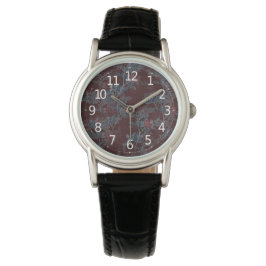 Einfache Vintage Viktorianische Rote Flora-Design  Armbanduhr