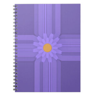 Einfache violette Blume auf modernem Kreuz Notizblock