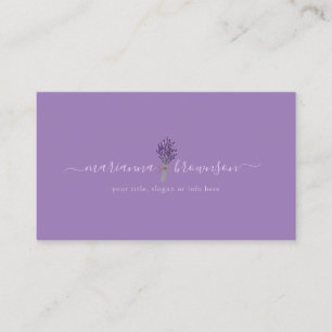 Einfache violette Lavendelblüte Visitenkarte