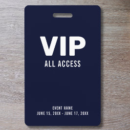 Einfache VIP All Access Pass Event-ID Ausweis