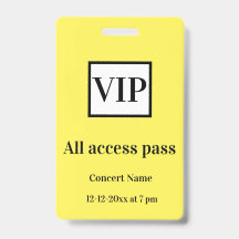 einfache vip alle access pass Konzertnamen besetzt