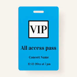 einfache vip alle access pass Konzertnamen besetzt Ausweis