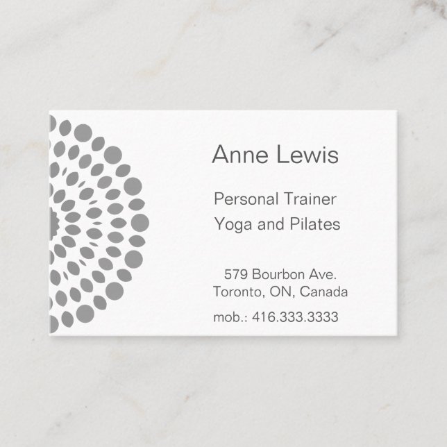 Einfache Visitenkarte für Pilates- oder Yogalehrer (Vorderseite)