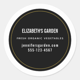 Einfache Visitenkarte im schwarzen Hintergrund Runder Aufkleber