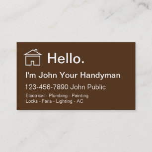 Einfache Visitenkarten für Handyman Visitenkarte