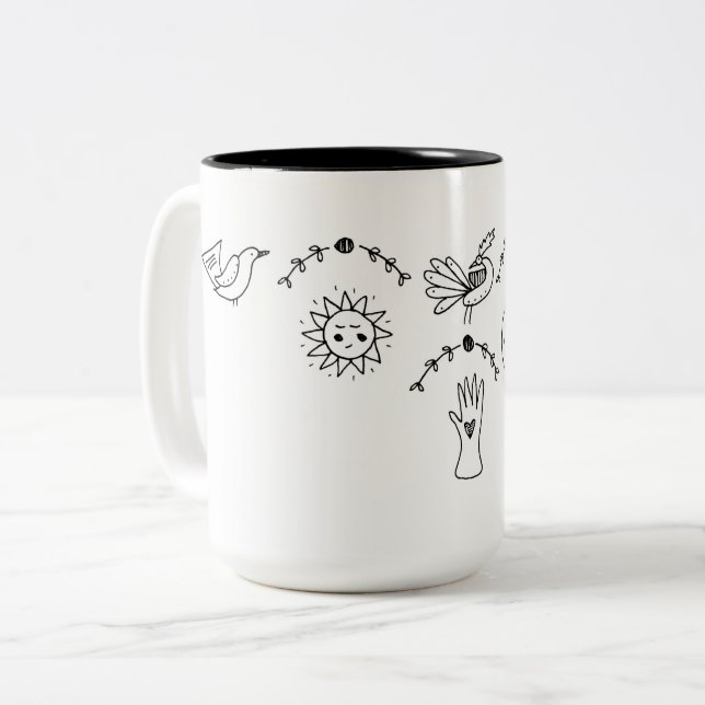 Einfache Völker - Block Sarahs Fielke des Monats Zweifarbige Tasse (Vorderseite Links)