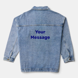 Einfache Vorlage für blaue Navy-Text Jeansjacke