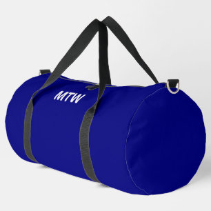 Einfache Vorlage für dunkelblaue und weiße Monogra Duffle Bag