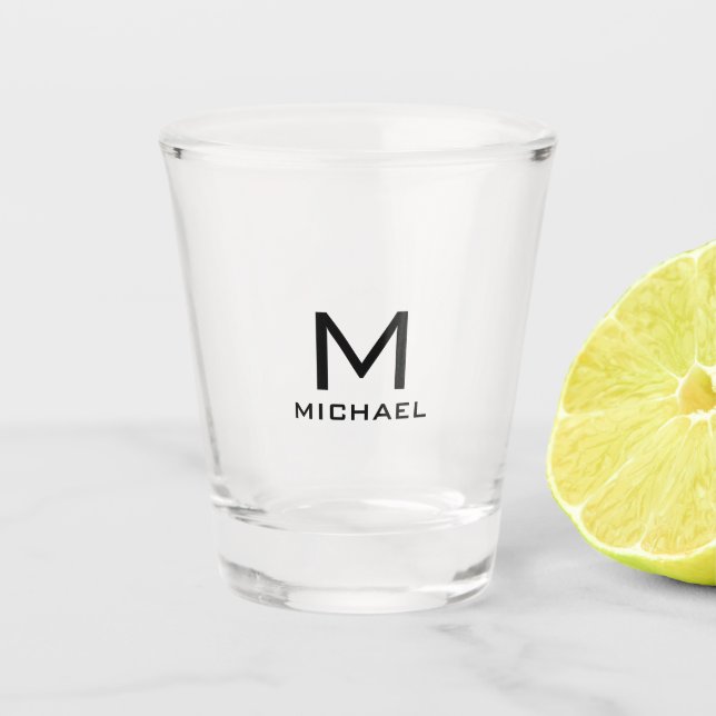 Einfache Vorlage für erste Monogramm Elegant Moder Schnapsglas (Vorderseite)