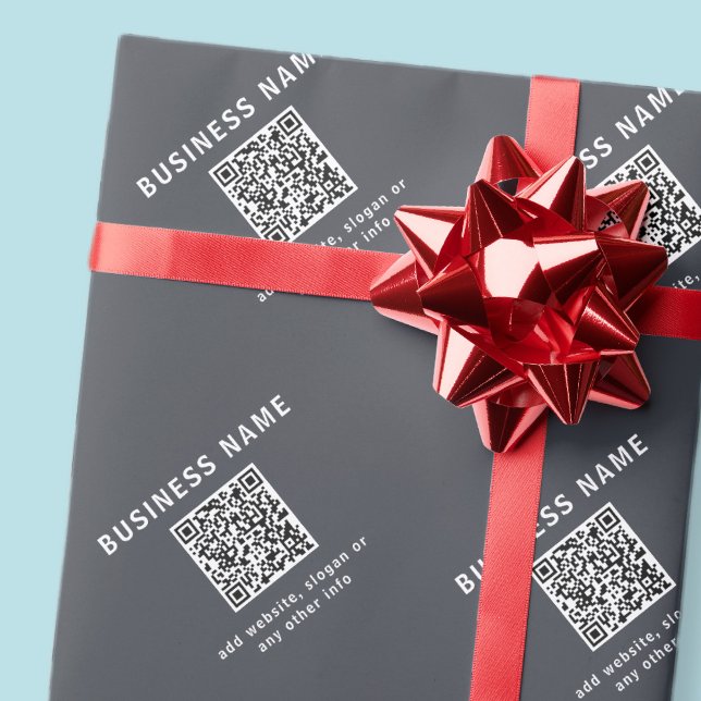Einfache Vorlage für Ihren QR-Code | Dunkelgrau Geschenkpapier (Von Creator hochgeladen)