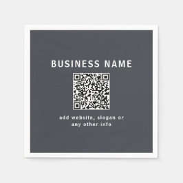 Einfache Vorlage für Ihren QR-Code | Dunkelgrau Serviette
