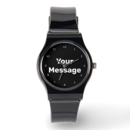 Einfache Vorlage für Schwarz-Weiß-Nachrichten Armbanduhr