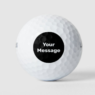 Einfache Vorlage für Schwarzweiß-Namen Golfball