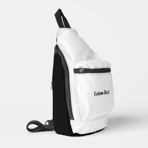 Einfache Vorlage für weißen und schwarzen Text Crossbody Bag